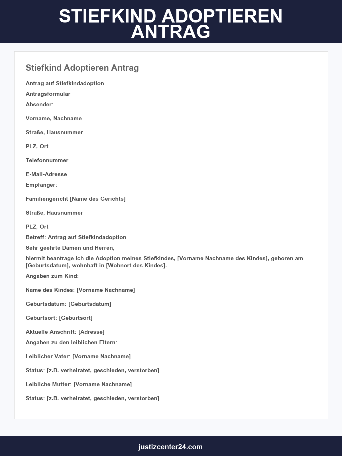 Stiefkind Adoptieren Antrag